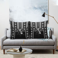 Mabuhay Philippines Festival Pillow Cover Filipino Map Black White Igorot Pattern