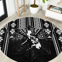 Mabuhay Philippines Festival Round Carpet Filipino Map Black White Igorot Pattern