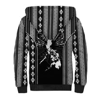 Mabuhay Philippines Festival Sherpa Hoodie Filipino Map Black White Igorot Pattern LT14 - Polynesian Pride
