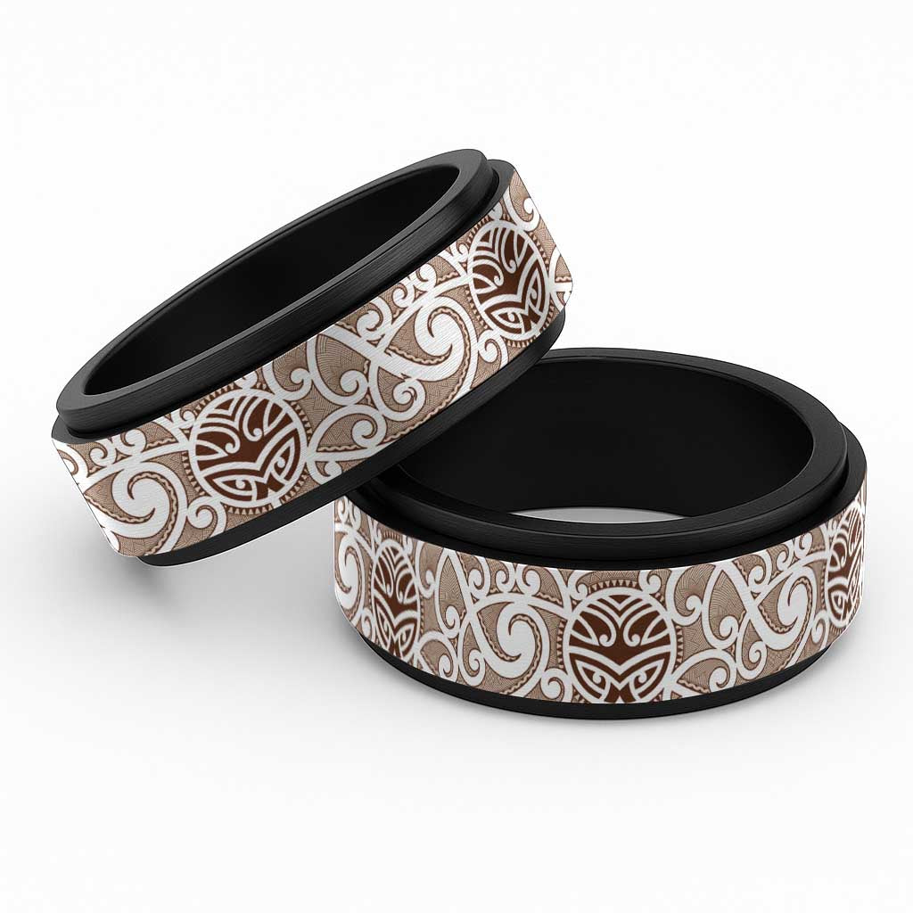 New Zealand Moko Maori Koru Pattern Spinner Ring - Polynesian Pride