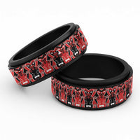 New Zealand Hei Tiki Motif Spinner Ring - Polynesian Pride