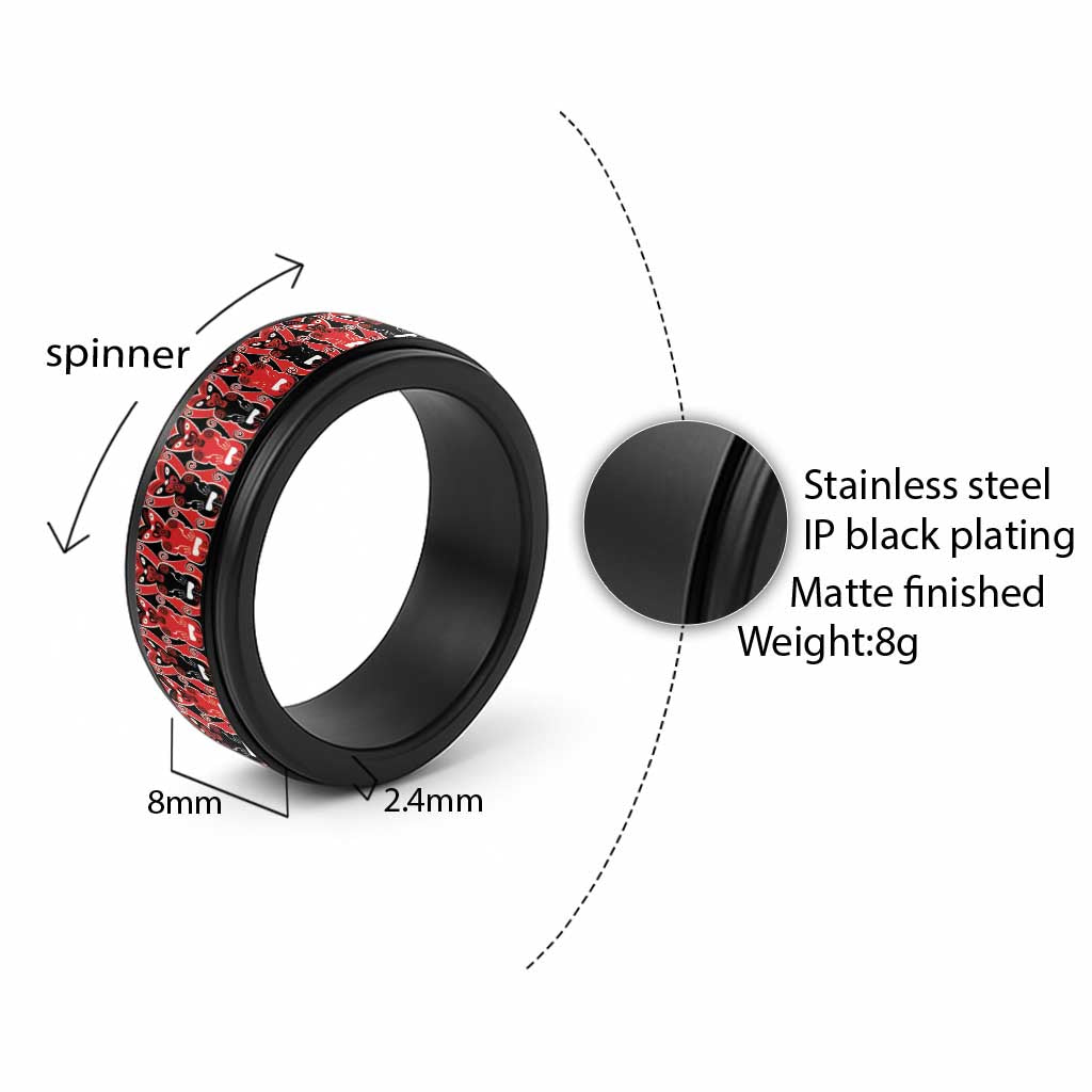 New Zealand Hei Tiki Motif Spinner Ring - Polynesian Pride