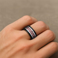 New Zealand Ngutu Kaka Kowhaiwhai Motif Spinner Ring - Polynesian Pride