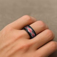 New Zealand Patiki Kowhaiwhai Motif Spinner Ring - Polynesian Pride