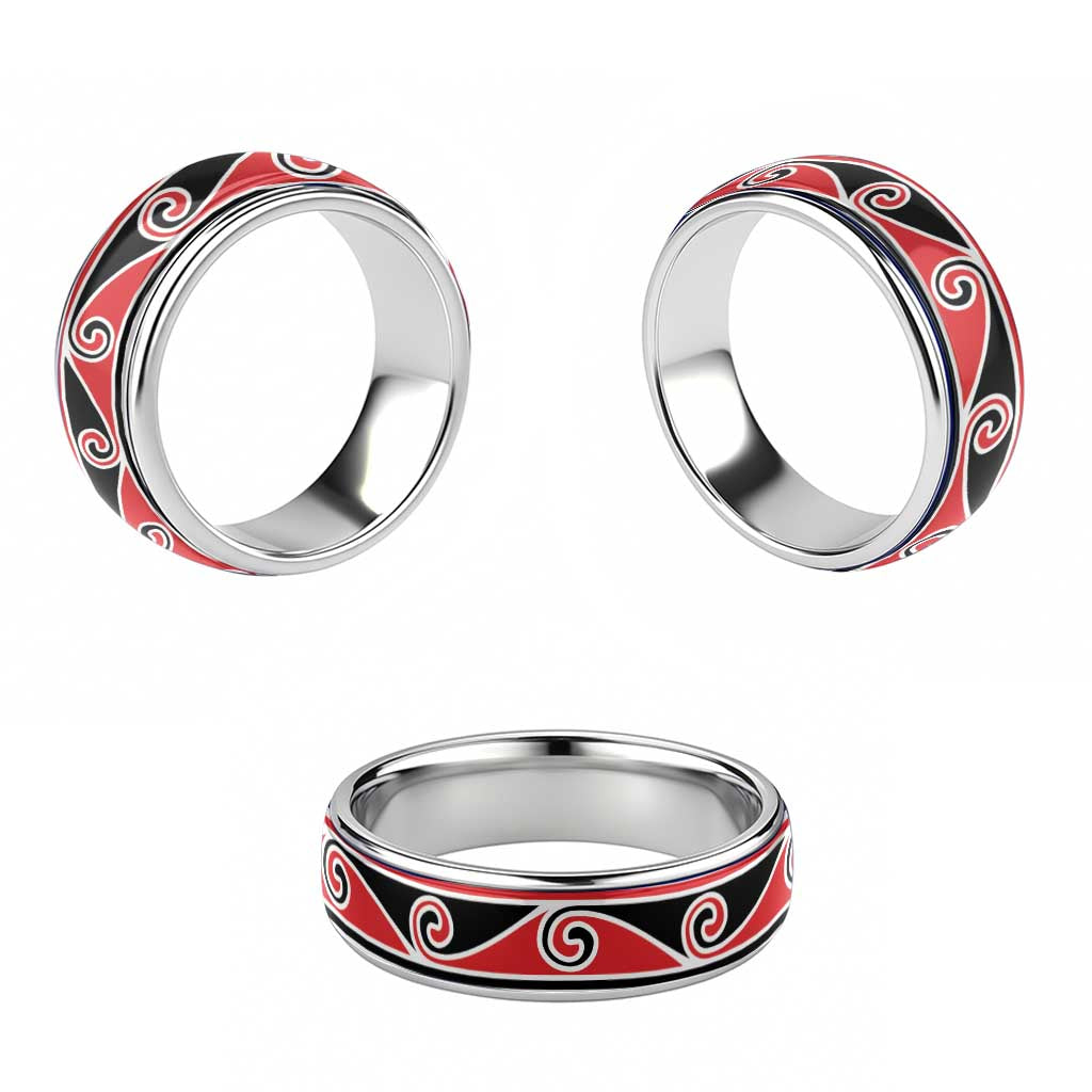 New Zealand Koru Kowhaiwhai Motif Classic Ring - Polynesian Pride