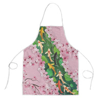 Koi Fish Sakura Japan Apron Eternal Flow Cherry Blossom Seigaiha Pattern LT14 Pink - Polynesian Pride