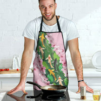 Koi Fish Sakura Japan Apron Eternal Flow Cherry Blossom Seigaiha Pattern LT14 - Polynesian Pride
