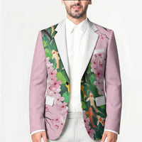 Koi Fish Sakura Japan Blazer Eternal Flow Cherry Blossom Seigaiha Pattern LT14 - Polynesian Pride