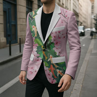 Koi Fish Sakura Japan Blazer Eternal Flow Cherry Blossom Seigaiha Pattern LT14 - Polynesian Pride