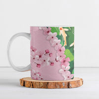 Koi Fish Sakura Japan Ceramic Mug Eternal Flow Cherry Blossom Seigaiha Pattern LT14 Pink - Polynesian Pride
