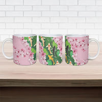 Koi Fish Sakura Japan Ceramic Mug Eternal Flow Cherry Blossom Seigaiha Pattern LT14 - Polynesian Pride