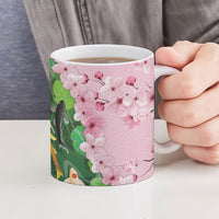 Koi Fish Sakura Japan Ceramic Mug Eternal Flow Cherry Blossom Seigaiha Pattern LT14 - Polynesian Pride