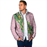 Koi Fish Sakura Japan Padded Jacket Eternal Flow Cherry Blossom Seigaiha Pattern