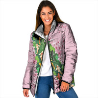Koi Fish Sakura Japan Padded Jacket Eternal Flow Cherry Blossom Seigaiha Pattern