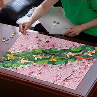 Koi Fish Sakura Japan Puzzle Eternal Flow Cherry Blossom Seigaiha Pattern LT14 - Polynesian Pride