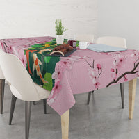 Koi Fish Sakura Japan Tablecloth Eternal Flow Cherry Blossom Seigaiha Pattern