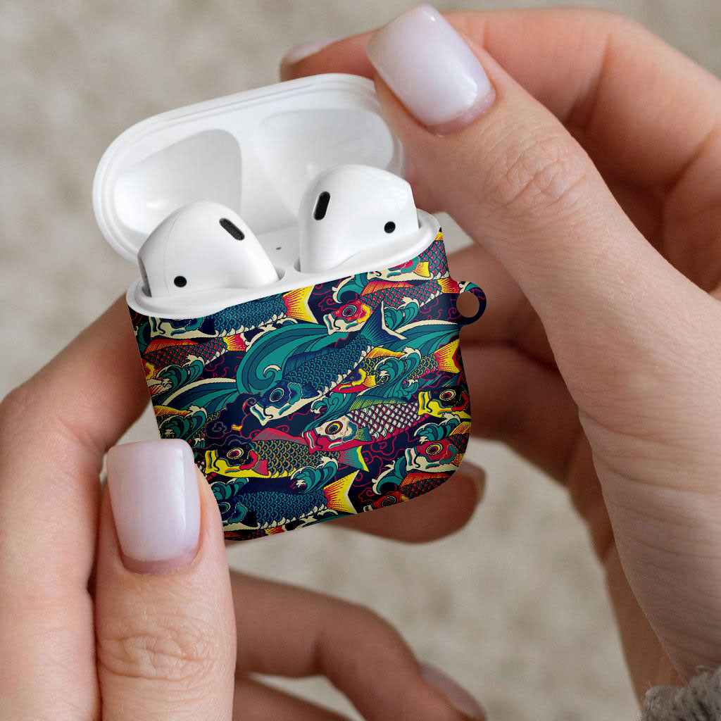 Japan Koinobori AirPods Case Japanese Koi Flag Waves Pattern