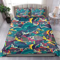 Japan Koinobori Bedding Set Japanese Koi Flag Waves Pattern