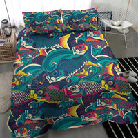 Japan Koinobori Bedding Set Japanese Koi Flag Waves Pattern