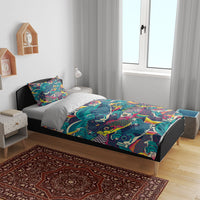 Japan Koinobori Bedding Set Japanese Koi Flag Waves Pattern