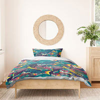Japan Koinobori Bedding Set Japanese Koi Flag Waves Pattern
