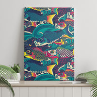 Japan Koinobori Canvas Wall Art Japanese Koi Flag Waves Pattern LT14 - Polynesian Pride