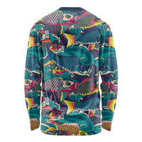 Japan Koinobori Long Sleeve Shirt Japanese Koi Flag Waves Pattern LT14 - Polynesian Pride
