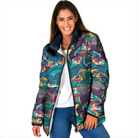 Japan Koinobori Padded Jacket Japanese Koi Flag Waves Pattern