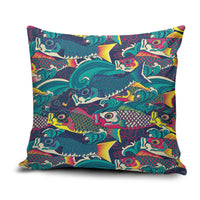 Japan Koinobori Pillow Cover Japanese Koi Flag Waves Pattern LT14 Blue - Polynesian Pride