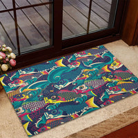 Japan Koinobori Rubber Doormat Japanese Koi Flag Waves Pattern