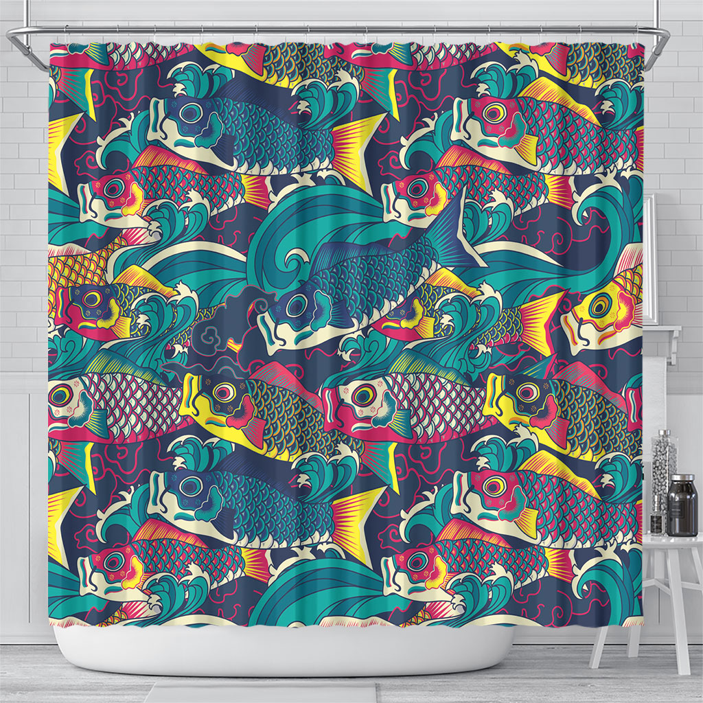 Japan Koinobori Shower Curtain Japanese Koi Flag Waves Pattern LT14 - Polynesian Pride