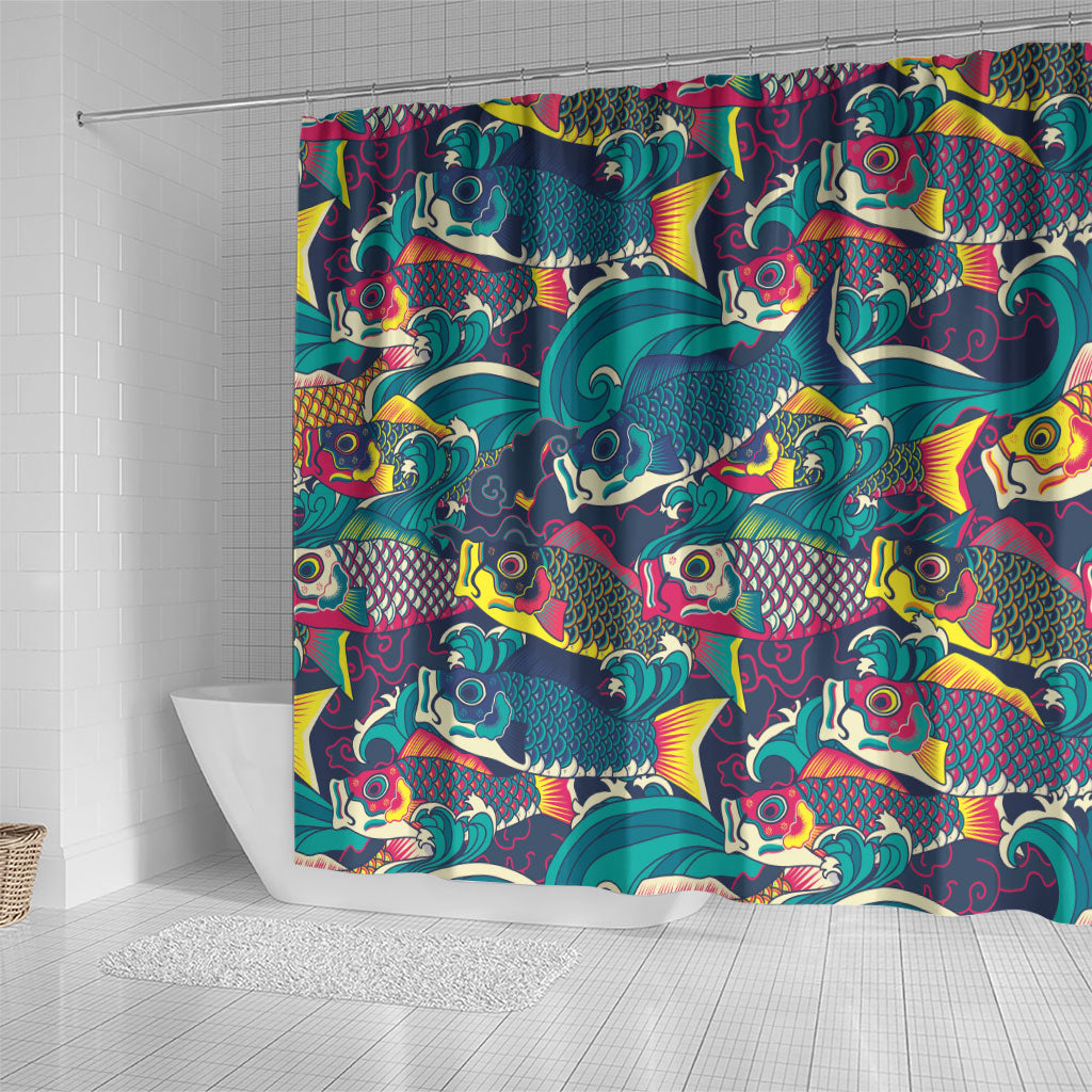 Japan Koinobori Shower Curtain Japanese Koi Flag Waves Pattern LT14 - Polynesian Pride