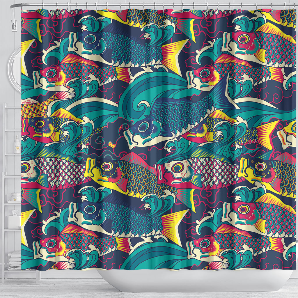 Japan Koinobori Shower Curtain Japanese Koi Flag Waves Pattern LT14 - Polynesian Pride
