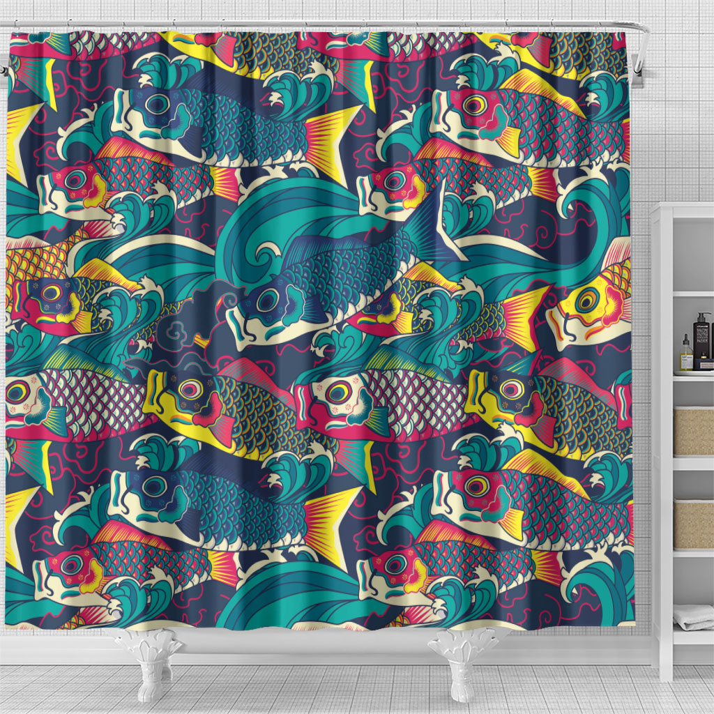 Japan Koinobori Shower Curtain Japanese Koi Flag Waves Pattern LT14 - Polynesian Pride