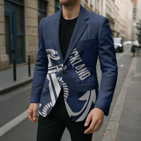 New Zealand Auckland Football Custom Blazer Navy Blue City Anchor Sky Tower Symbol - Polynesian Pride