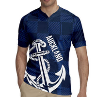 New Zealand Auckland Football Custom Rugby Jersey Navy Blue City Anchor Sky Tower Symbol - Polynesian Pride