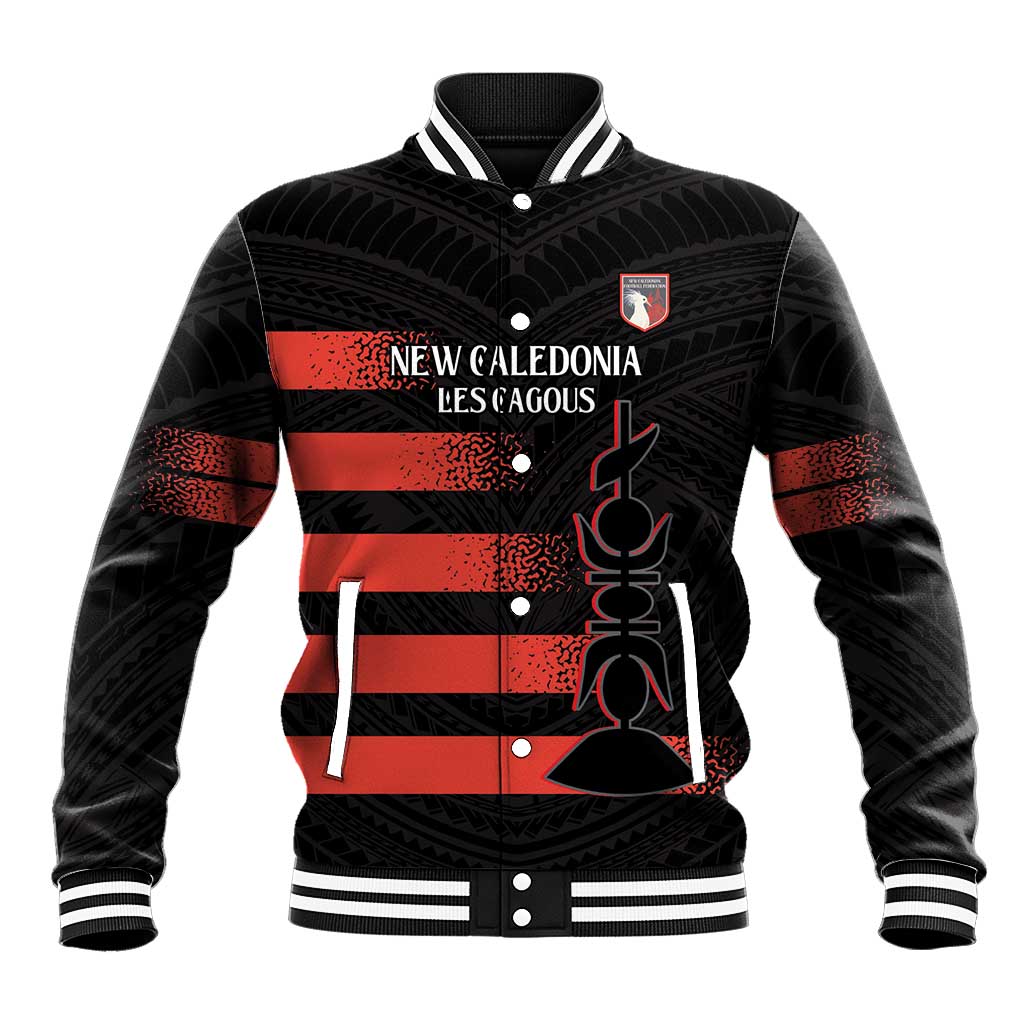 Custom New Caledonia Football Baseball Jacket Allez Les Cagous Polynesian Pattern