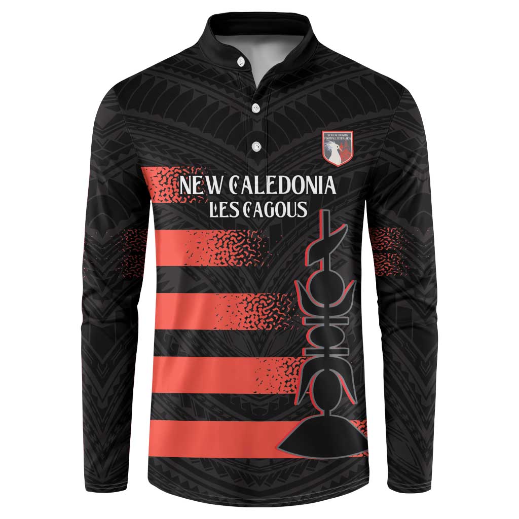 Custom New Caledonia Football Button Sweatshirt Allez Les Cagous Polynesian Pattern