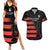 Custom New Caledonia Football Couples Matching Summer Maxi Dress and Hawaiian Shirt Allez Les Cagous Polynesian Pattern