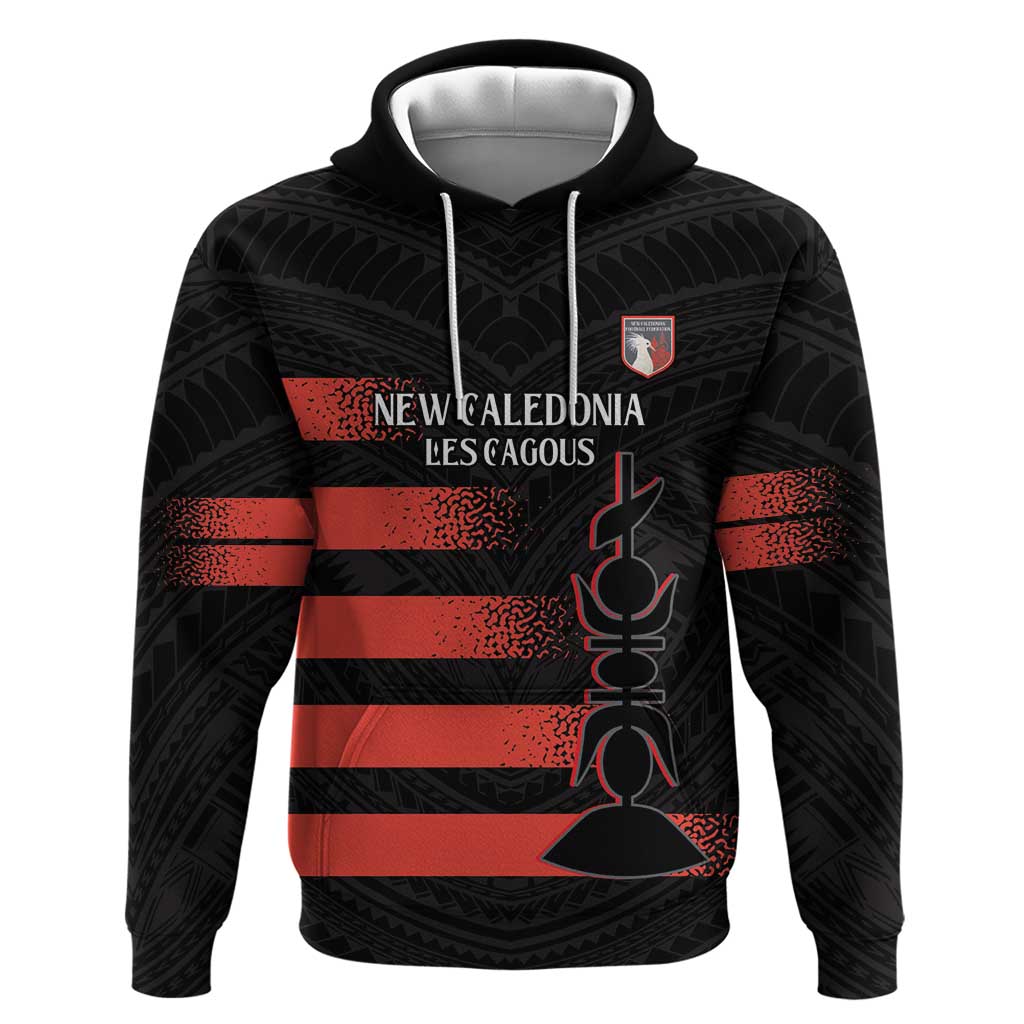 Custom New Caledonia Football Hoodie Allez Les Cagous Polynesian Pattern