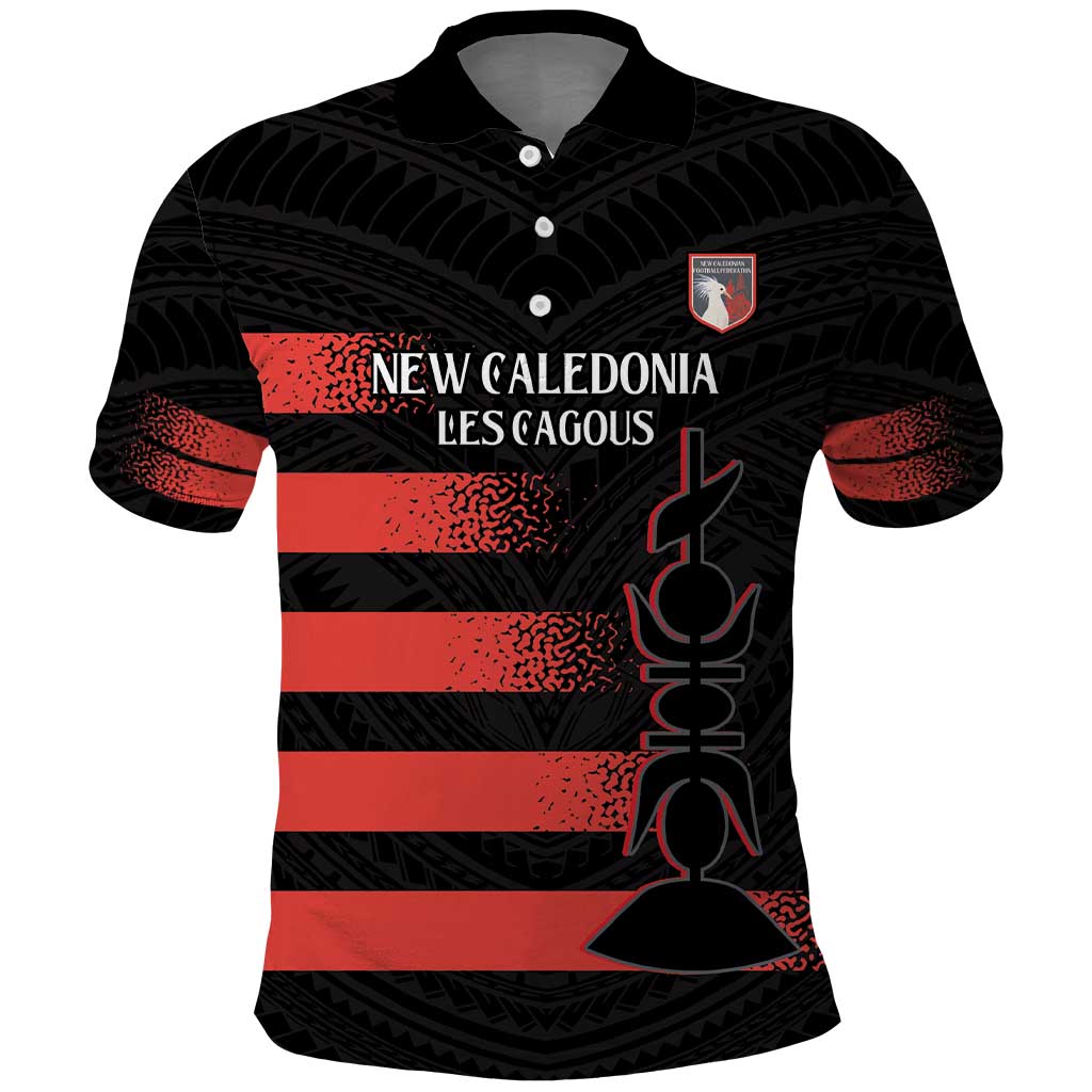 Custom New Caledonia Football Polo Shirt Allez Les Cagous Polynesian Pattern