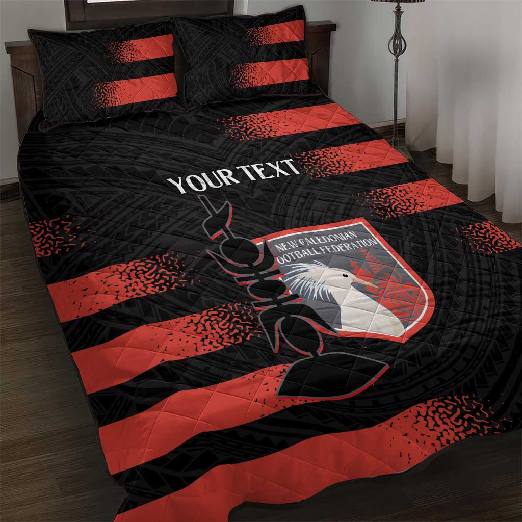 Custom New Caledonia Football Quilt Bed Set Allez Les Cagous Polynesian Pattern