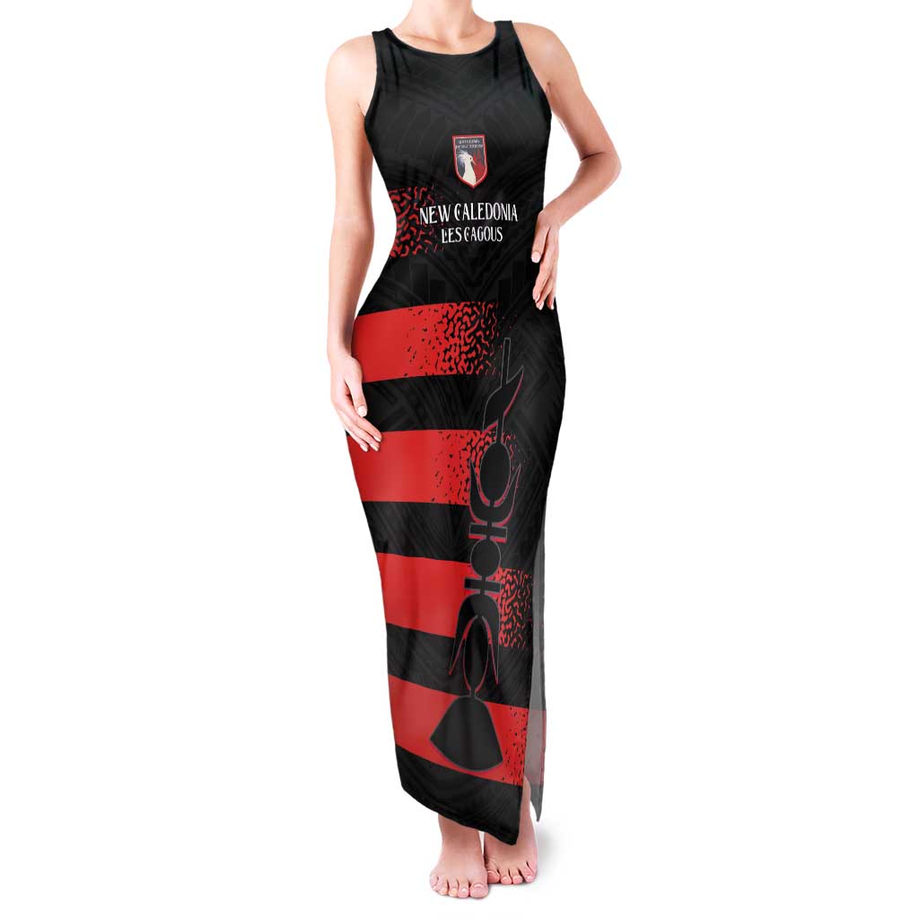 Custom New Caledonia Football Tank Maxi Dress Allez Les Cagous Polynesian Pattern