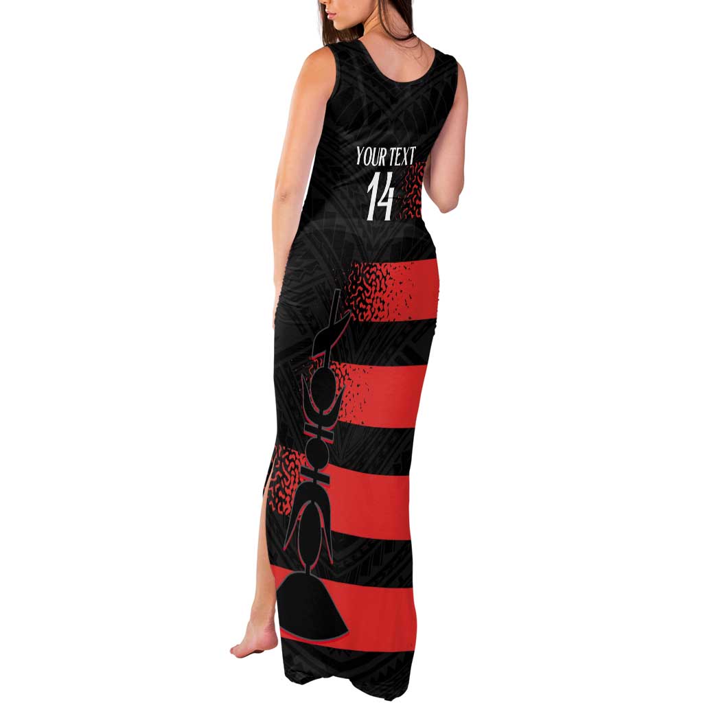 Custom New Caledonia Football Tank Maxi Dress Allez Les Cagous Polynesian Pattern