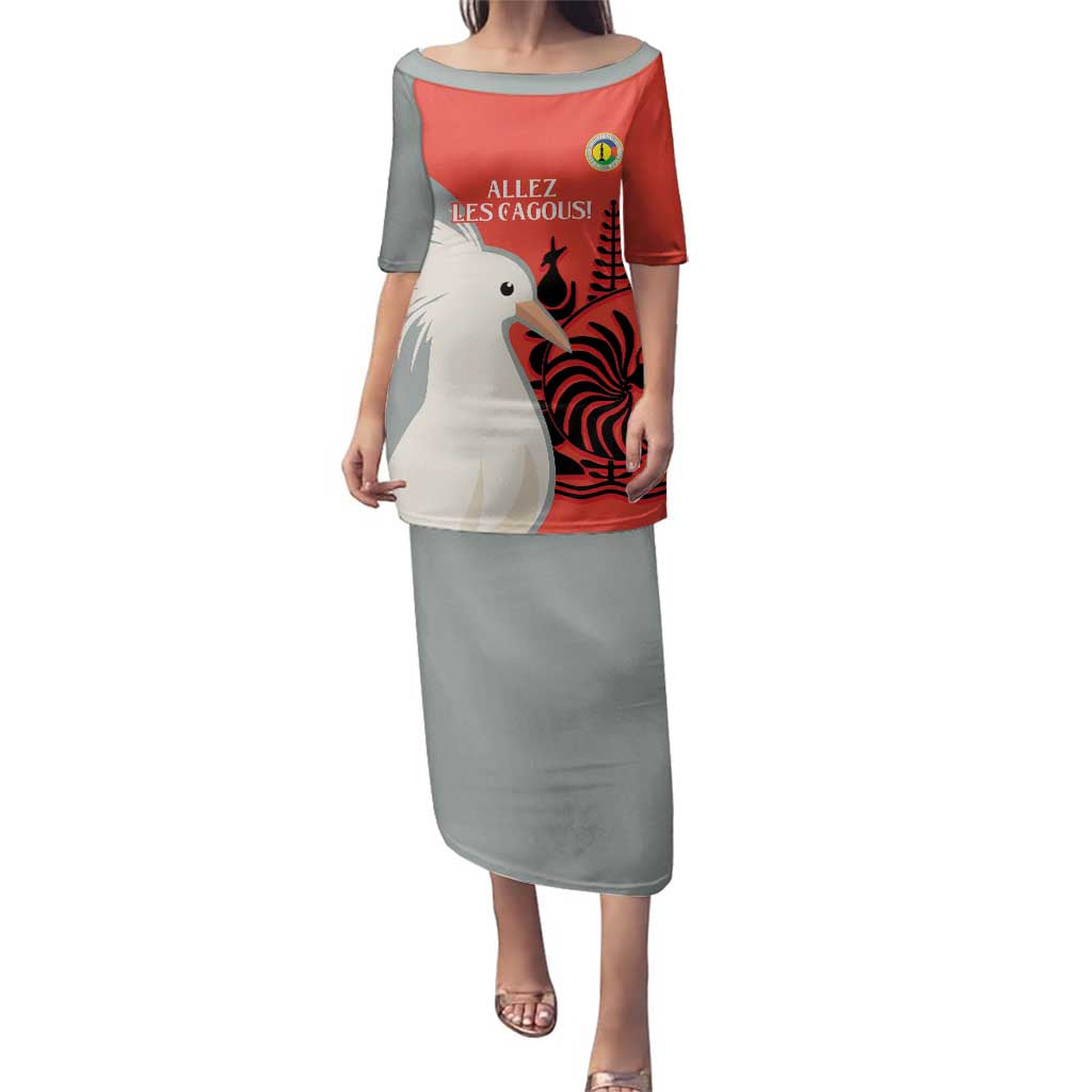 Custom Nouvelle-Caledonie Football Family Matching Puletasi and Hawaiian Shirt Allez Les Cagous Simple Style