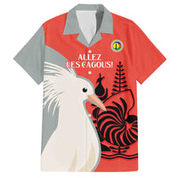 Custom Nouvelle-Caledonie Football Family Matching Short Sleeve Bodycon Dress and Hawaiian Shirt Allez Les Cagous Simple Style