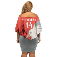 Custom Nouvelle-Caledonie Football Off Shoulder Short Dress Allez Les Cagous Simple Style LT14 - Polynesian Pride