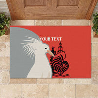 Custom Nouvelle-Caledonie Football Rubber Doormat Allez Les Cagous Simple Style LT14 Red - Polynesian Pride
