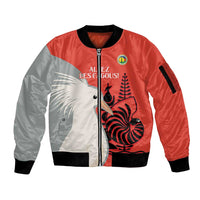 Custom Nouvelle-Caledonie Football Sleeve Zip Bomber Jacket Allez Les Cagous Simple Style