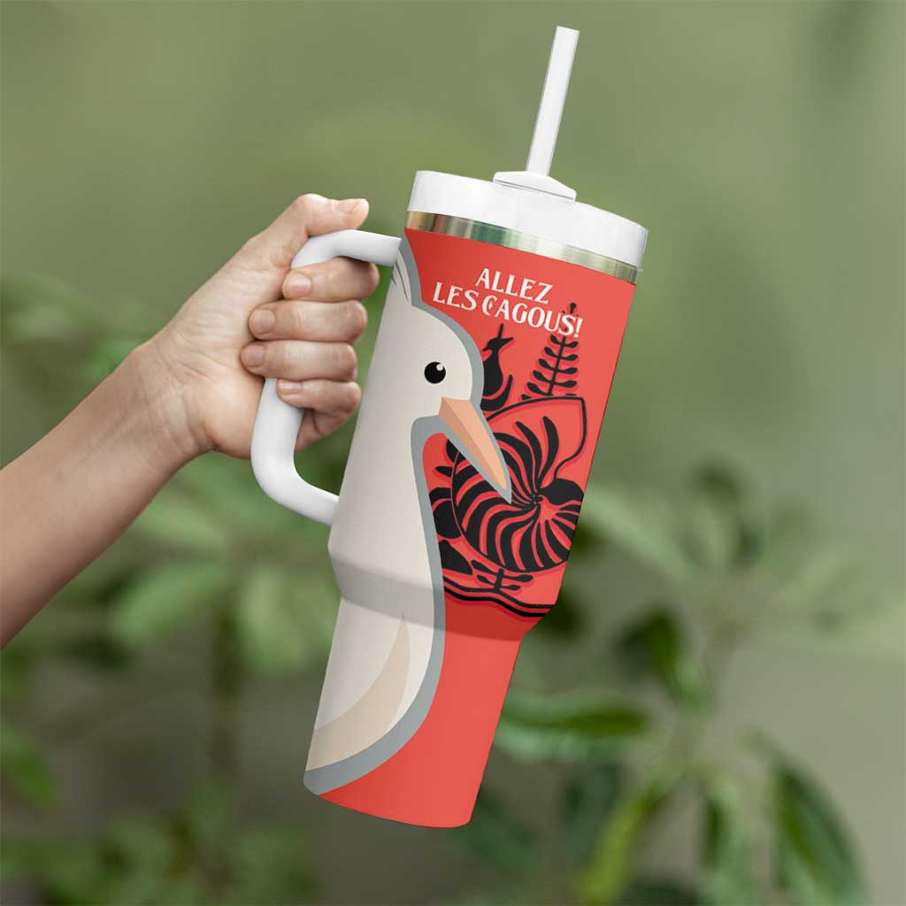 Custom Nouvelle-Caledonie Football Tumbler With Handle Allez Les Cagous Simple Style LT14 - Polynesian Pride